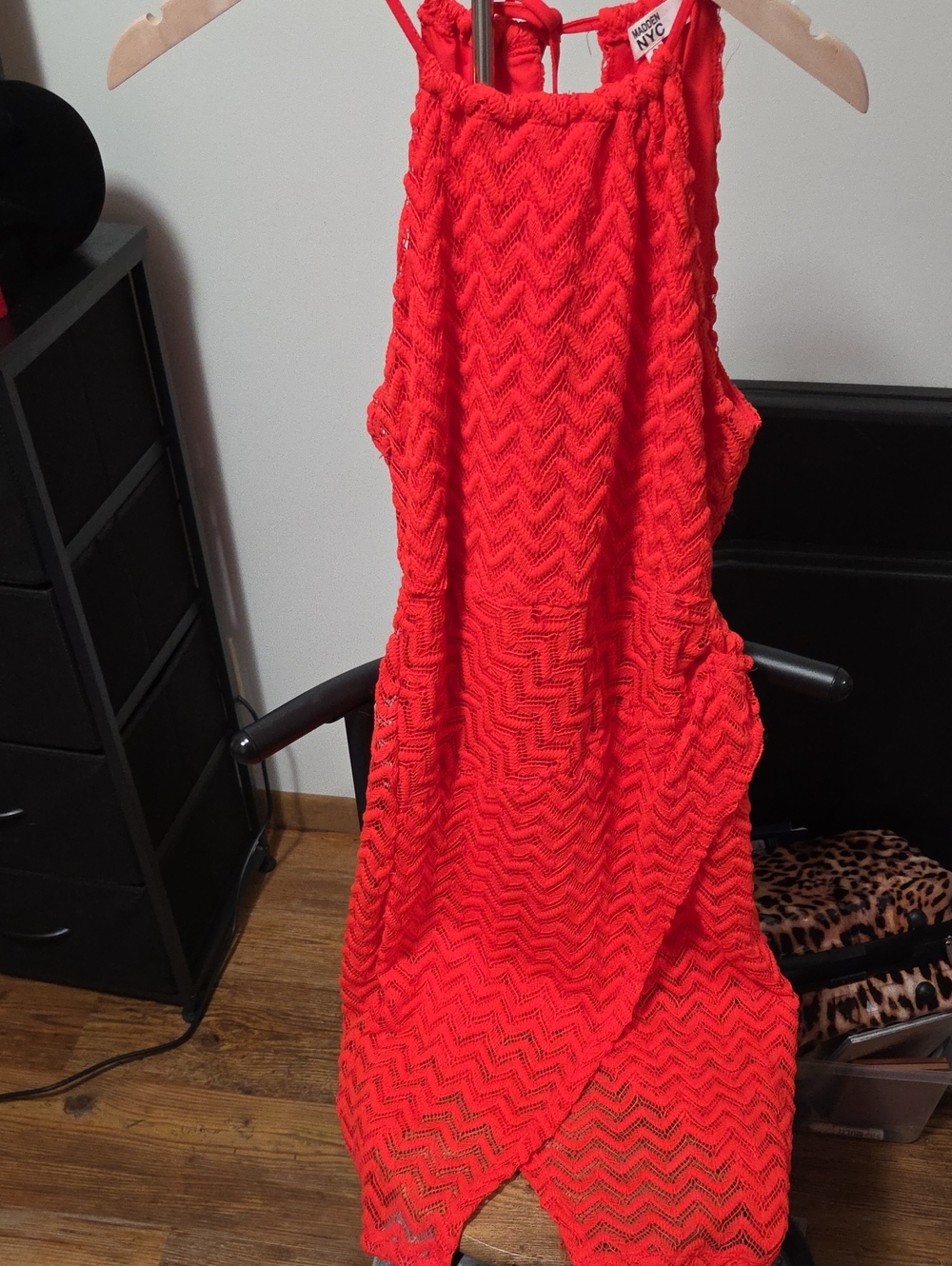 Madden NYC Bodycon Orange red Dress /Worn once/ too small in perfect condition - Picture 3 of 5